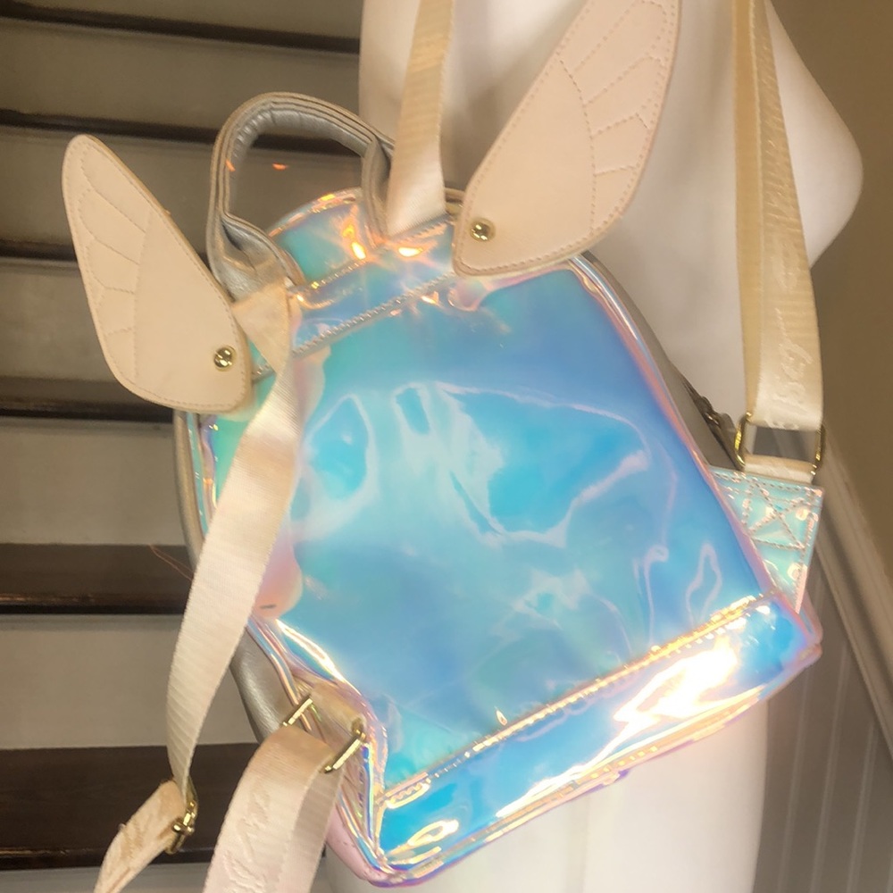 Kids Size BETSEY JOHNSON Luv Betsey Holographic Owl Backpack Adjustable Straps - Picture 3 of 17